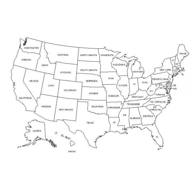United States Map Line Drawing