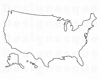 Us Map Line Drawing at PaintingValley.com | Explore collection of Us