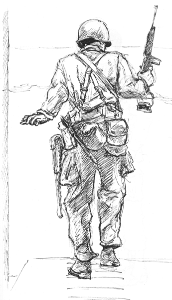 345x600 drawing wwii gis - Us Soldier Drawing