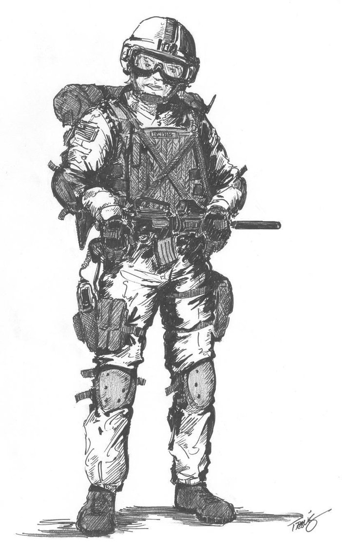 702x1137 Soldier Drawing Tactical For Free Download - Us Soldier Drawing