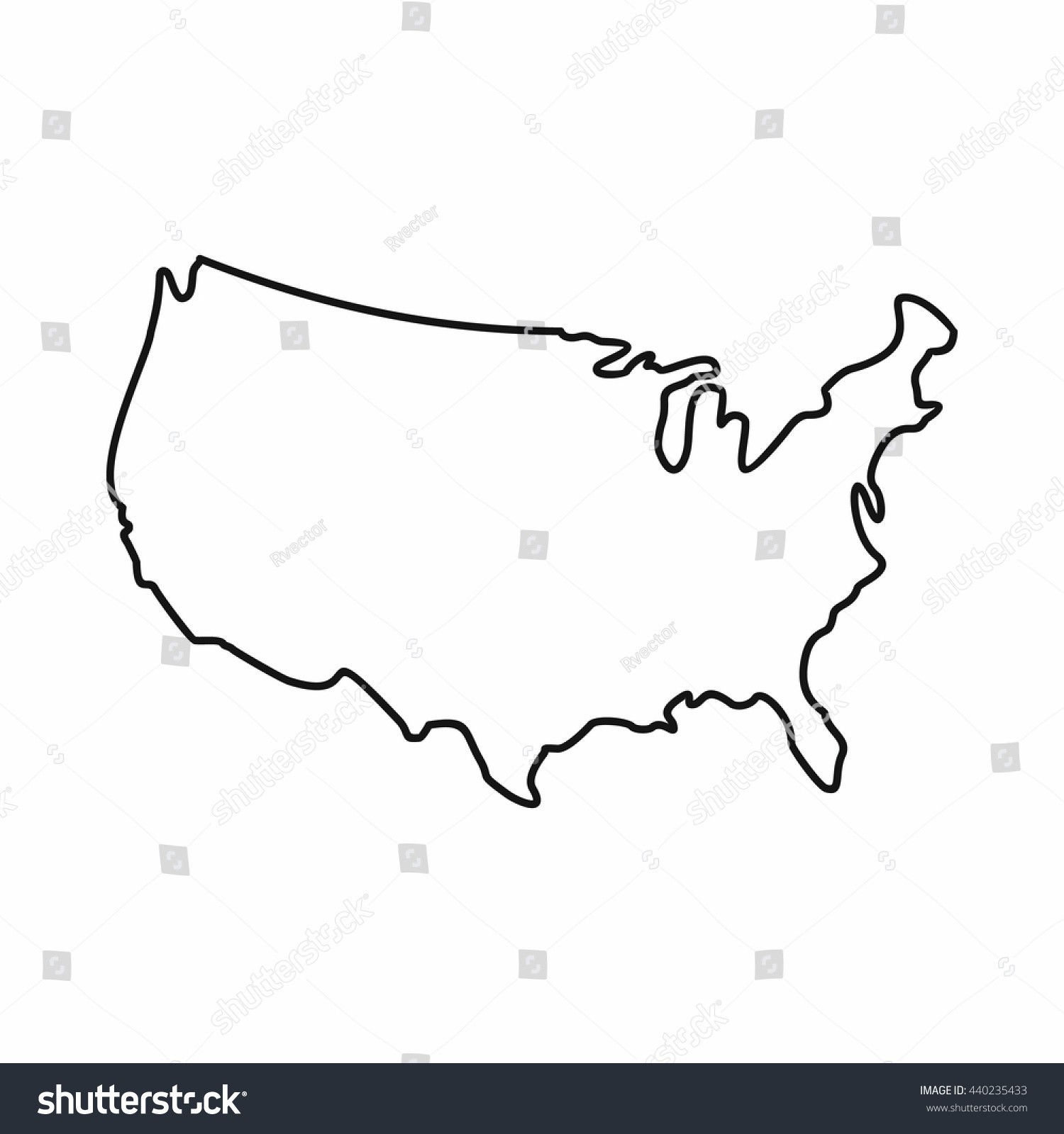 1500x1600 United States Map Drawing - Usa Drawing