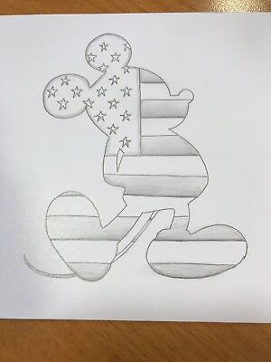 300x400 disney mickey mouse america usa drawing sketch original artwork - Usa Drawing