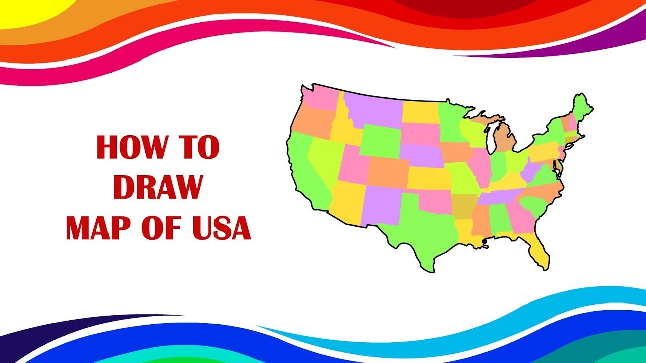 1280x720 how to draw map of usa drawing usa map map video for kids - Usa Drawing Map