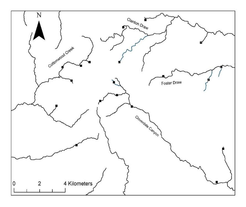850x715 map of study area top map of clanton draw, new mex usa - Usa Drawing Map