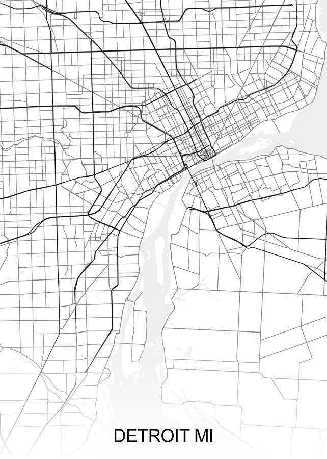 642x900 detroit map mi usa drawing - Usa Drawing Map