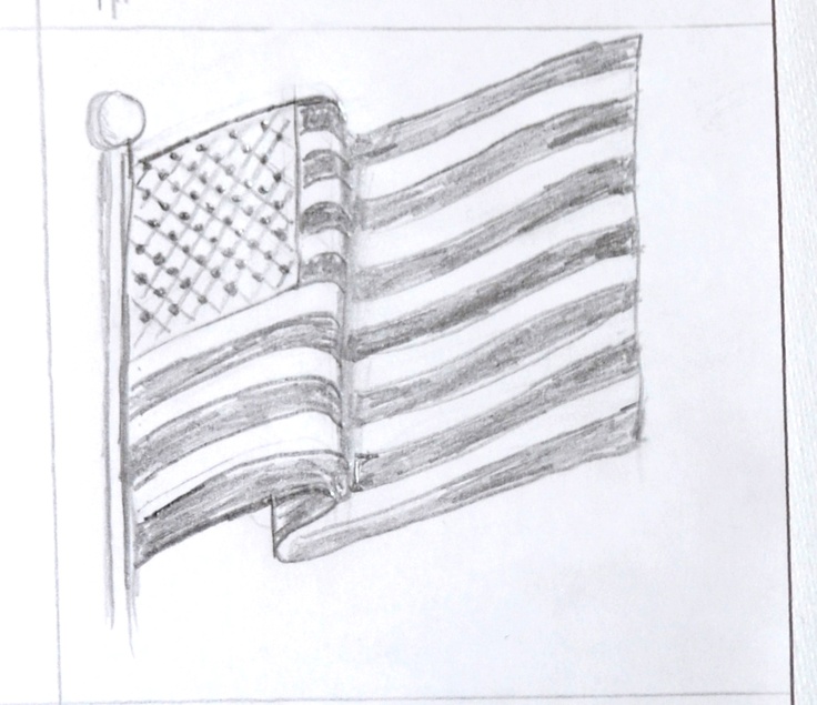 736x635 waving american flag drawing - Usa Flag Drawing