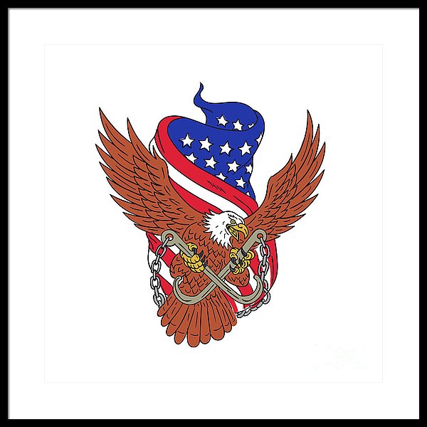 600x600 american eagle wings usa flag drawing framed print - Usa Flag Drawing