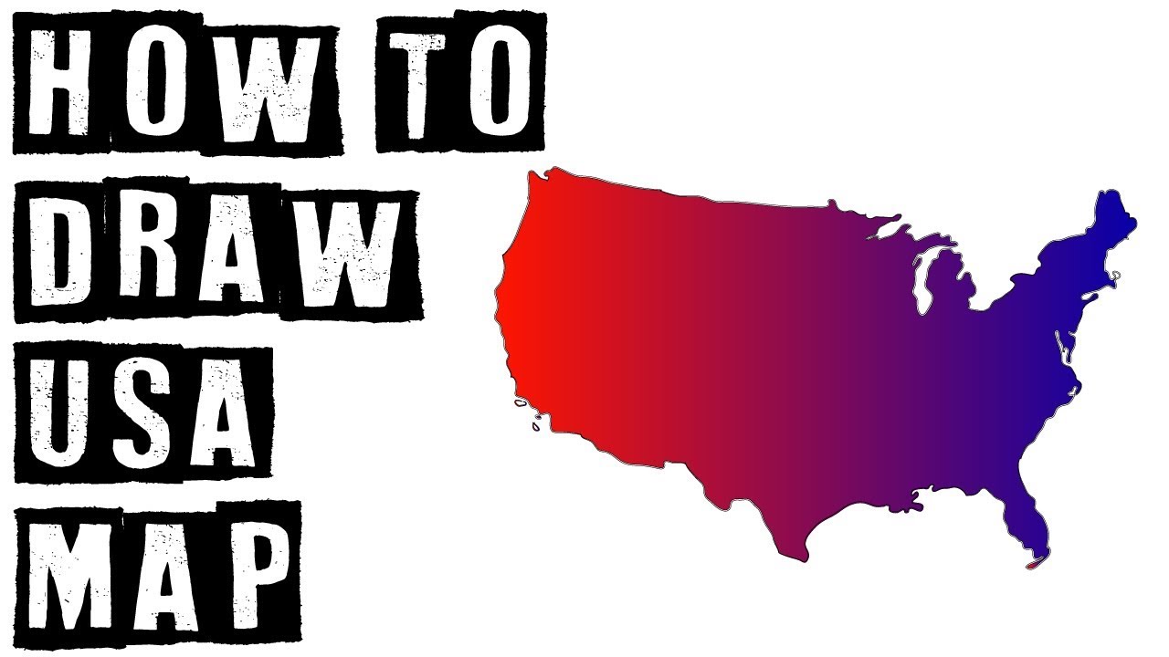 1280x720 How To Draw United States Of America - Usa Map Drawing