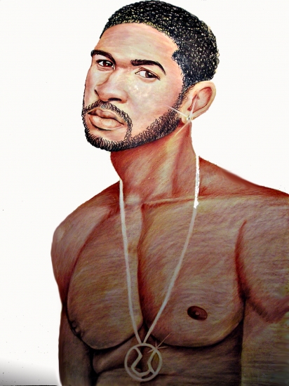 412x550 Portrait Of Usher - Usher Drawing