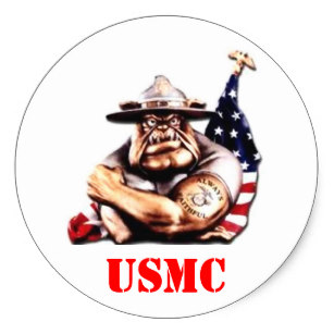 307x307 Devil Dog Stickers Zazzle - Usmc Devil Dog Drawing
