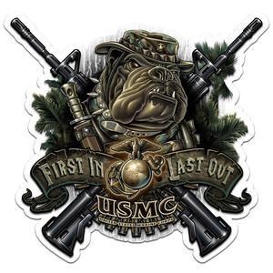 300x300 Marine Corps Signs Decals Military Republic - Usmc Devil Dog Drawing
