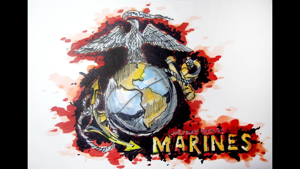 Usmc Drawing at PaintingValley.com | Explore collection of Usmc Drawing