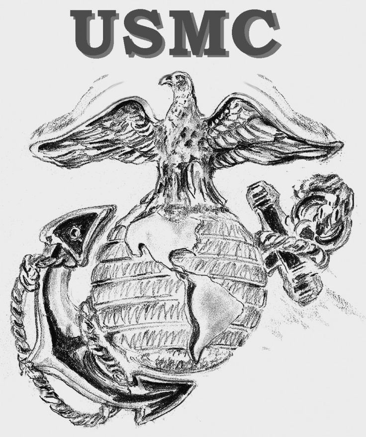736x879 marine drawing emblem marine corps for free download - Usmc Drawing