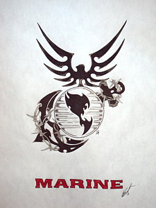 225x300 usmc drawings fine art america - Usmc Emblem Drawing