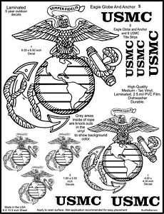 230x300 usmc eagle globe and anchor marine emblem decal stickers - Usmc Emblem Drawing