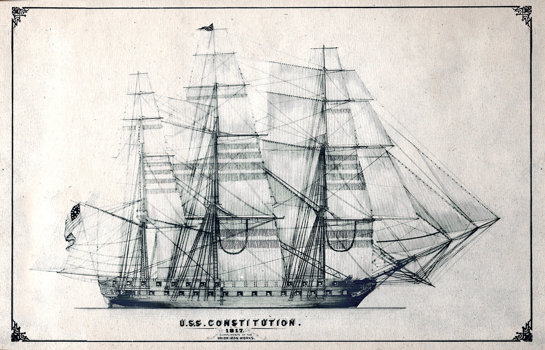 1100x706 the u s s constitution on south bay sail - Uss Constitution Drawing