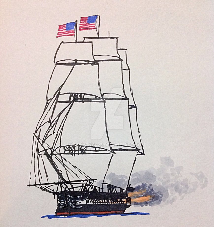 869x920 Uss Constitution - Uss Constitution Drawing
