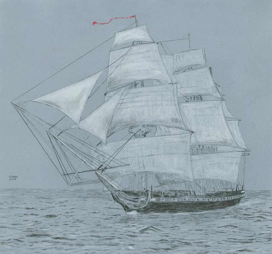 900x840 Uss Constitution Drawing - Uss Constitution Drawing