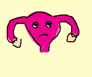 300x250 kawaii sad uterus drawing - Uterus Drawing