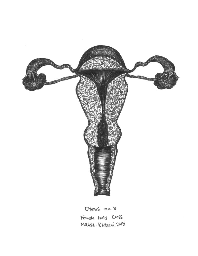 770x996 uterus female holy cross drawing - Uterus Drawing