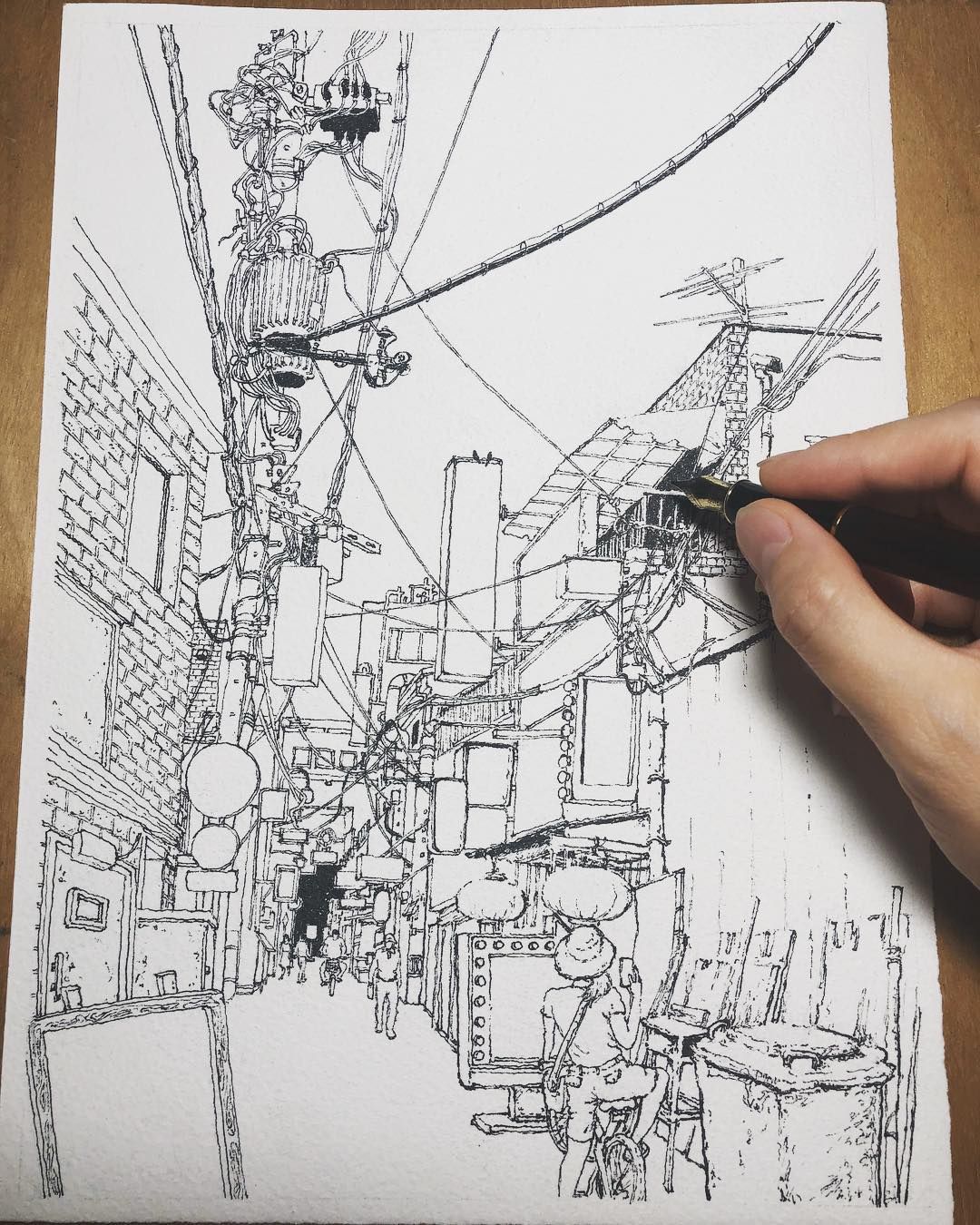 1080x1350 in progress i love utility poles and power cables is this a kind - Utility Pole Drawing