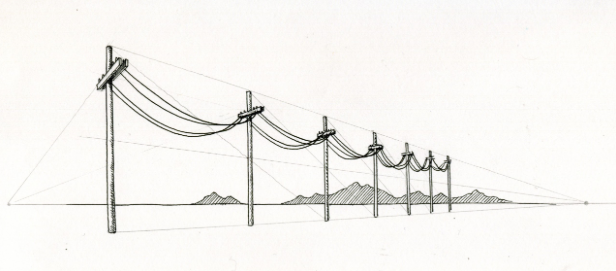 616x271 Perfectly Dividing Space In Perspective Tutorial Tips - Utility Pole Drawing