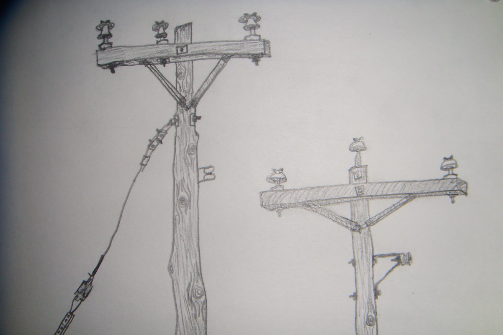 Utility Pole Drawing at PaintingValley.com | Explore collection of