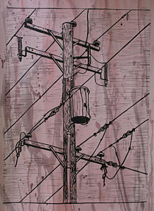219x300 Telephone Pole Drawings Fine Art America - Utility Pole Drawing
