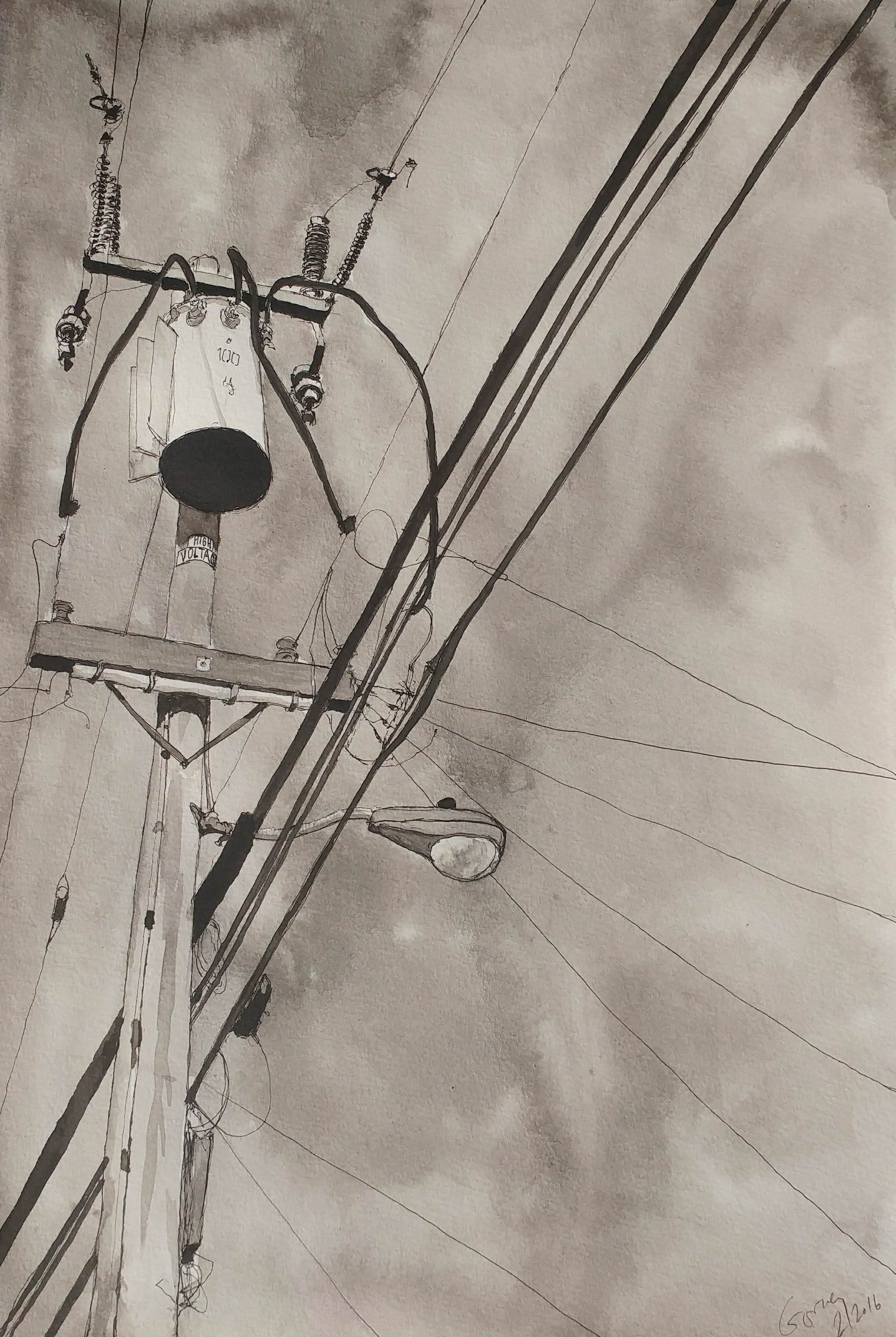 Utility Pole Drawing at PaintingValley.com | Explore collection of