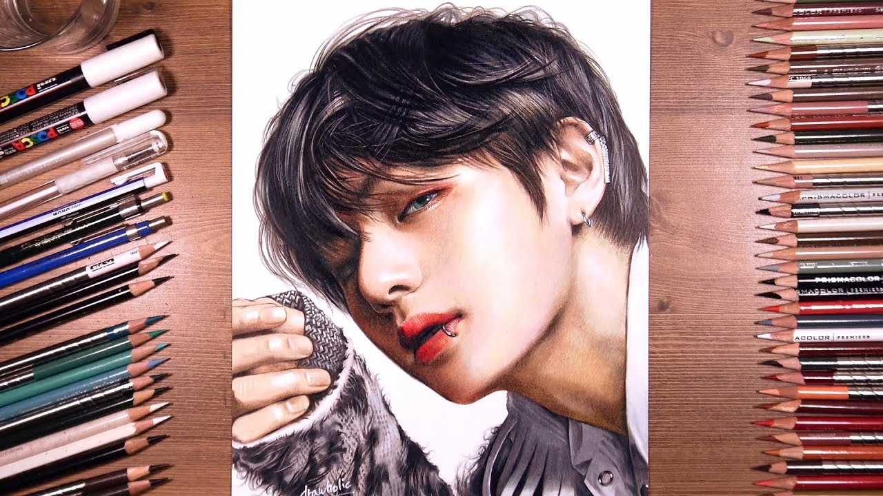 1280x720 Drawing Bts V - V Drawing