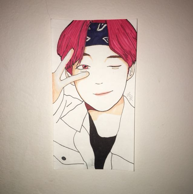 638x640 Negotiable Bts V Drawing, K Wave On Carousell - V Drawing