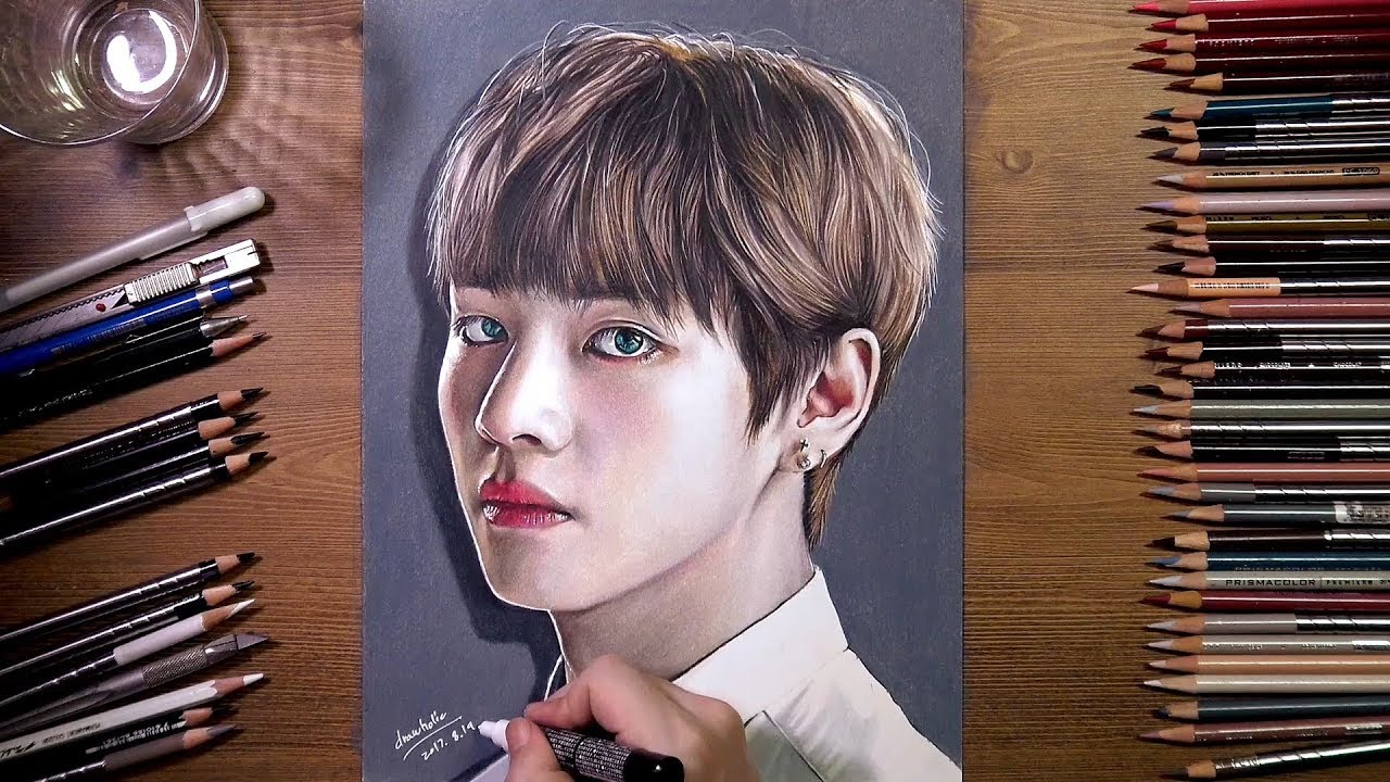 1280x720 Bts V - V Drawing