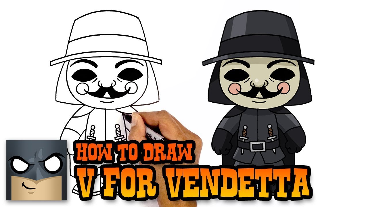 1280x720 How To Draw V For Vendetta Awesome Step - V For Vendetta Drawing
