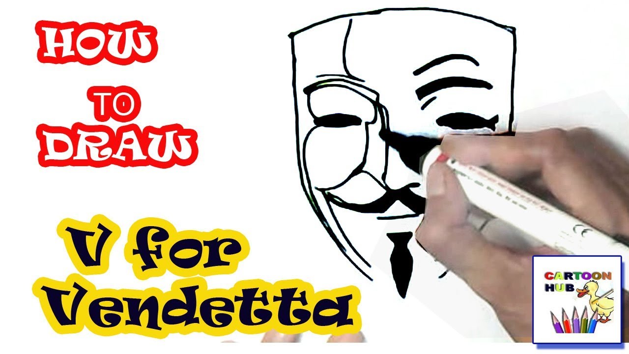 1280x720 how to draw v for vendetta, guy fawkes, anonymous mask step - V For Vendetta Mask Drawing