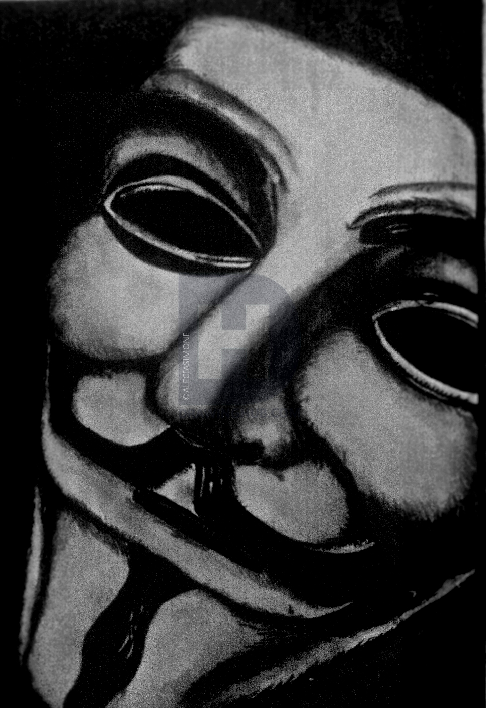 966x1408 V For Vendetta Mask Drawing - V For Vendetta Mask Drawing