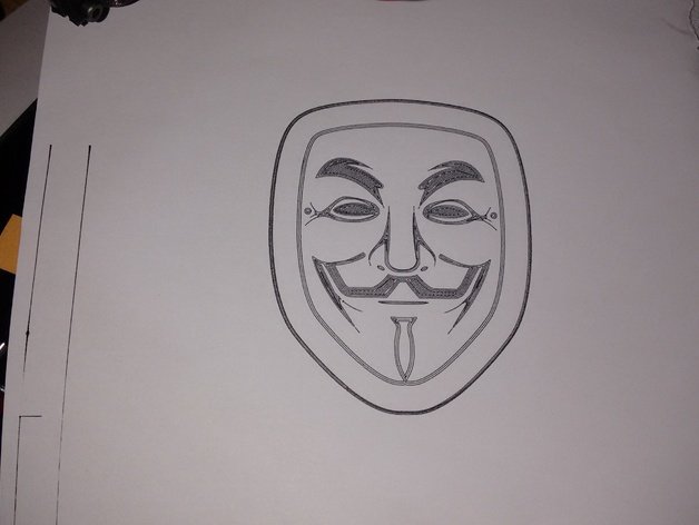 628x472 V For Vendetta Mask Gcode Drawing - V For Vendetta Mask Drawing