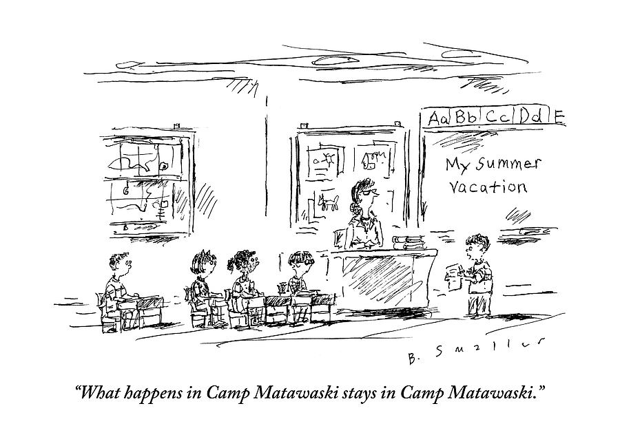 900x651 A Boy Reads A Report On His Summer Vacation Drawing - Vacation Drawing