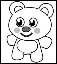 200x222 How To Draw Teddy Bears With Hearts With Easy Step - Valentine Bear Drawing