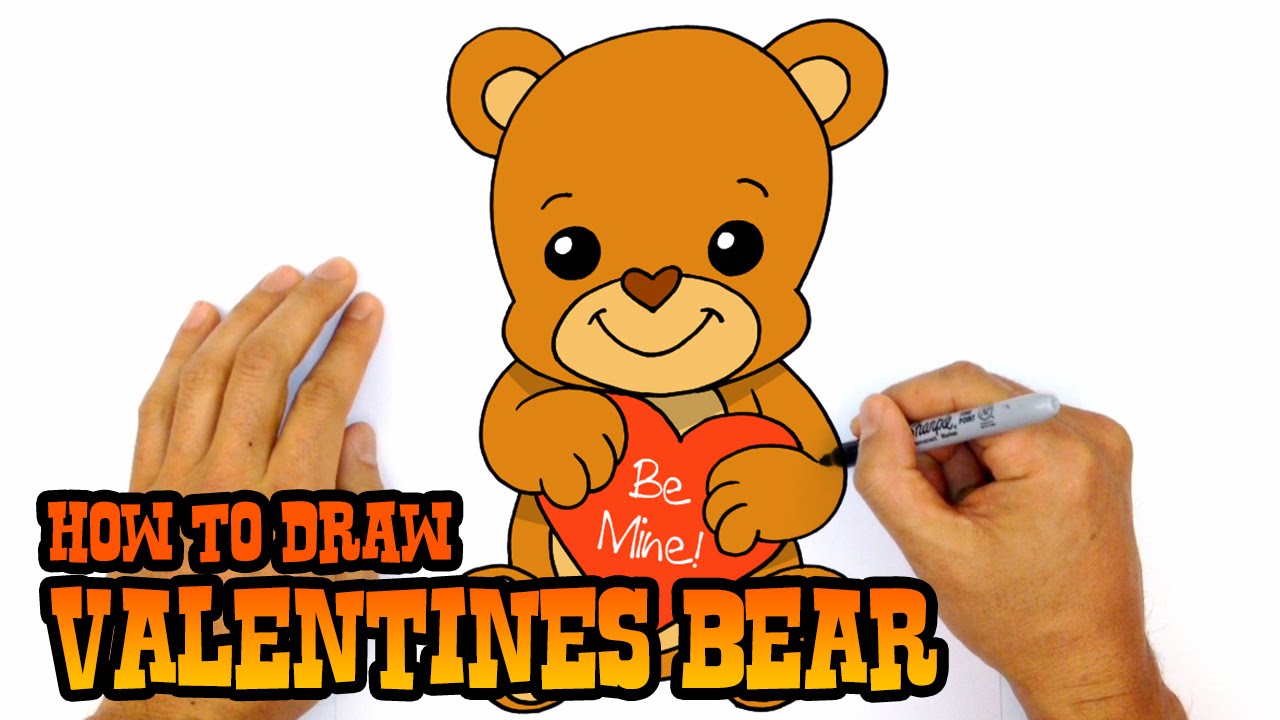 1280x720 how to draw valentine's bear drawing lesson - Valentine Bear Drawing