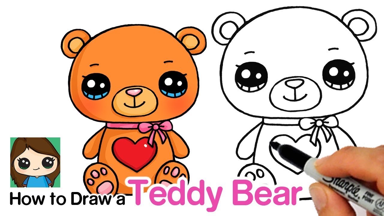 1280x720 How To Draw A Teddy Bear For Valentines - Valentine Bear Drawing