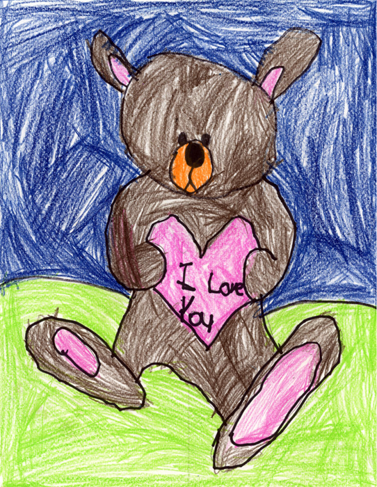 542x700 valentine teddy bear art projects for kids - Valentine Bear Drawing