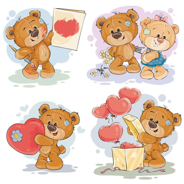 600x600 Cartoon Teddy Bears Head Drawing Vector Iris Hagen Art - Valentine Bear Drawing