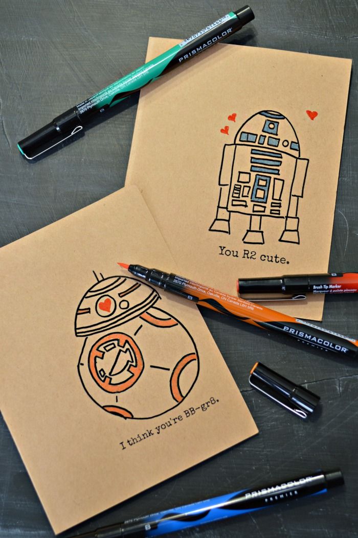 700x1053 Hand Drawn Star Wars Valentines Simple Drawing Cards Starwars - Valentine Card Drawing