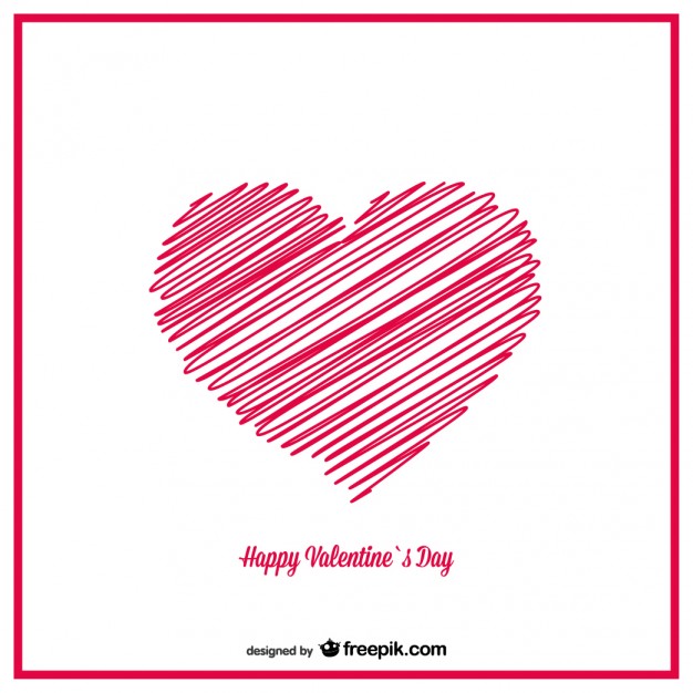 626x626 hand drawn sketch hearts valentine's card design vector free - Valentine Card Drawing
