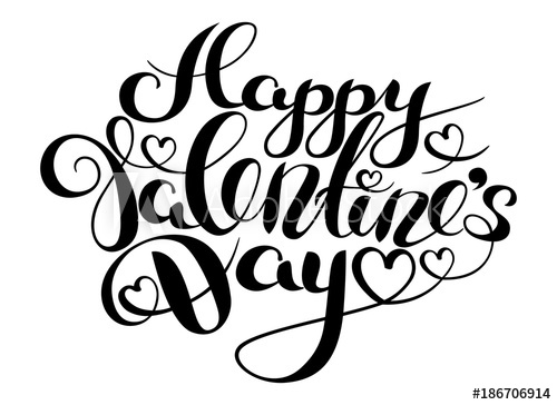 500x364 Happy Valentines Day Card Hand Drawing Vector Lettering Design - Valentine Card Drawing