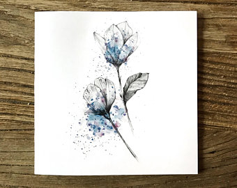 340x270 lovely valentine card pencil drawing botanical art birthday etsy - Valentine Card Drawing