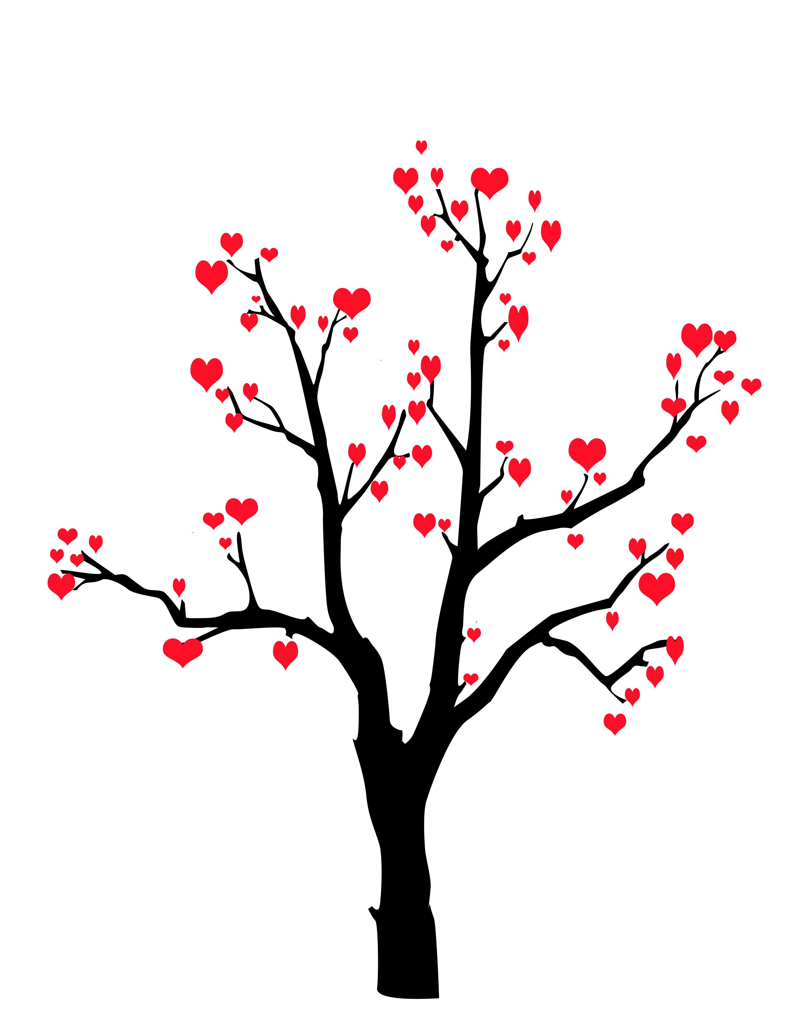 2550x3300 Valentines Card Ideadraw A Tree With Extended Branches Then - Valentine Card Drawing