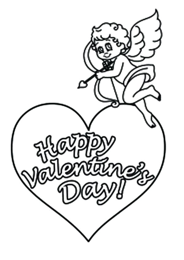600x849 cute valentines day coloring pages valentine cupid sheets va - Valentine Cupid Drawing
