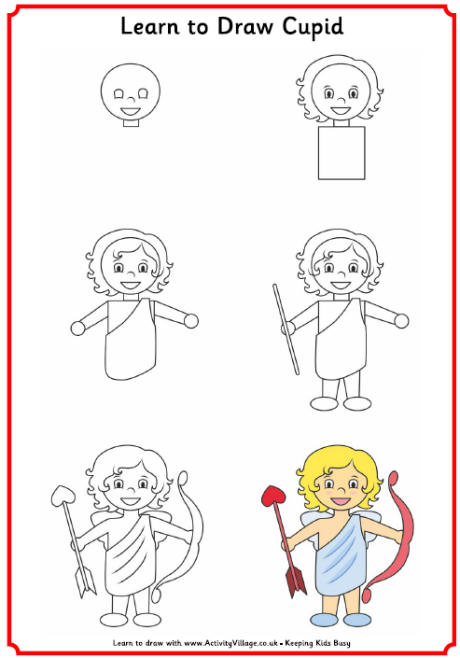 460x658 learn to draw valentine's day pictures - Valentine Cupid Drawing