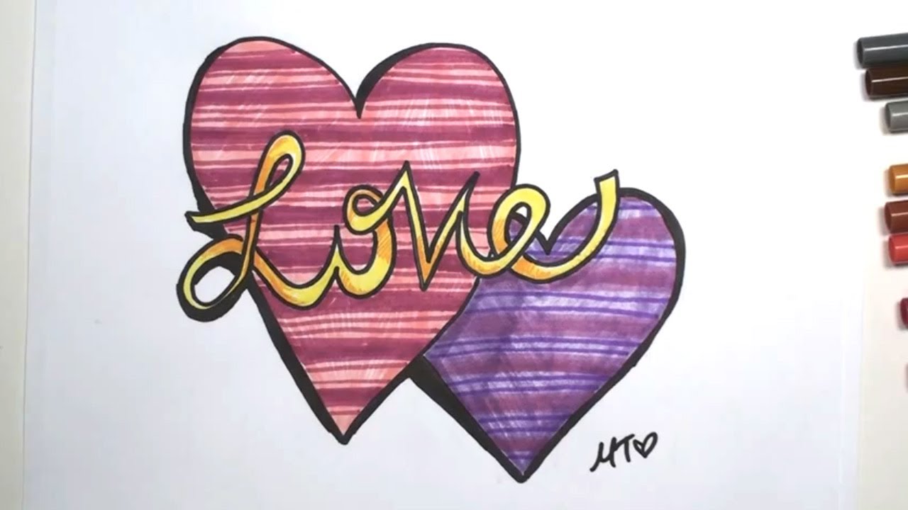 1280x720 How To Draw Love Hearts - Valentine Heart Drawings